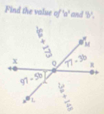 Find the value of 'a' and 'b'.