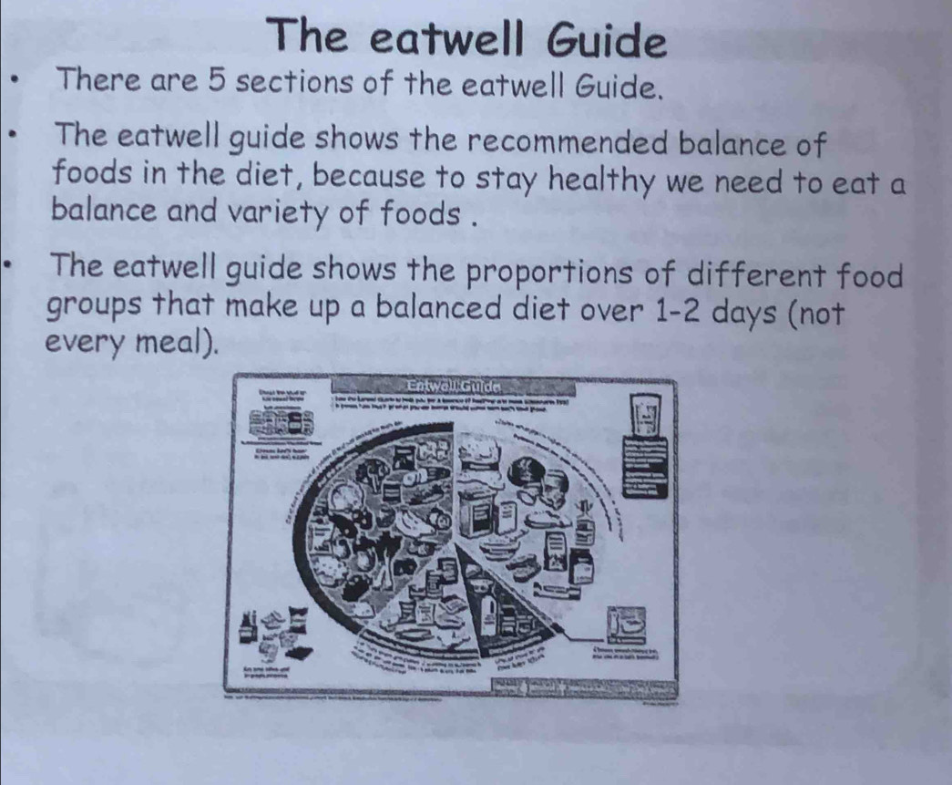 Solved: The eatwell Guide There are 5 sections of the eatwell Guide ...