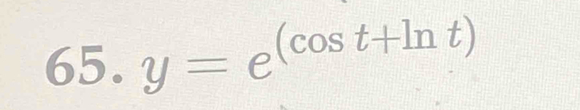 y=e^((cos t+ln t))