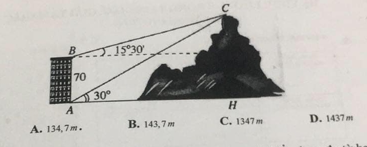 A. 134,7m.D. 1437 m