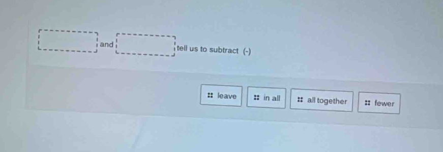 (_  and □  tell us to subtract (-) 
leave in all all together