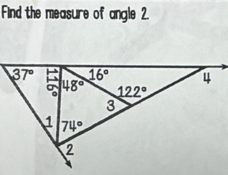 ind the measure of angle 2.