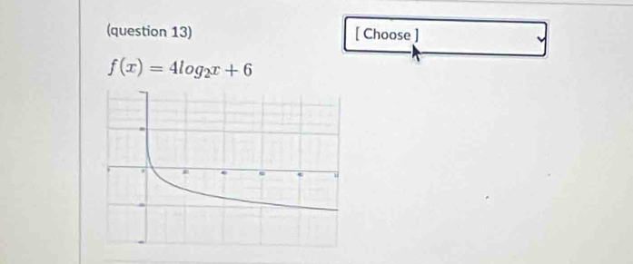 (question 13) [ Choose ]
f(x)=4log _2x+6