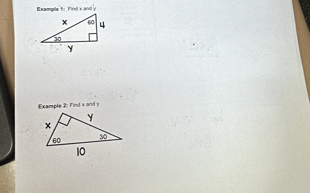 Example 1: Find x and y
Example 2: Find x and y