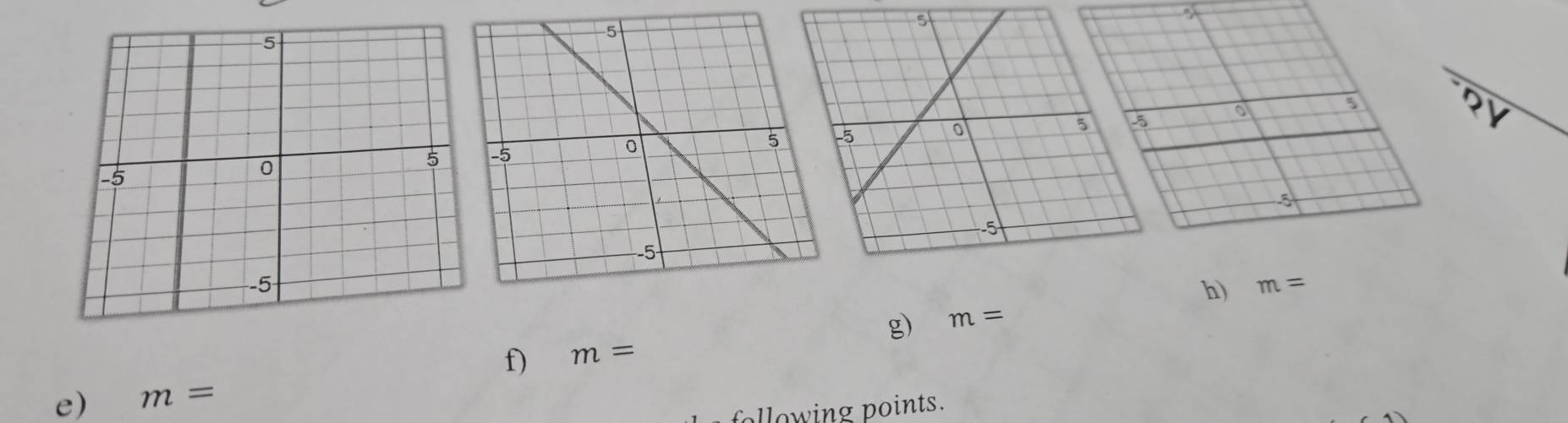 m= m=
f) m=
e) m=
following points.