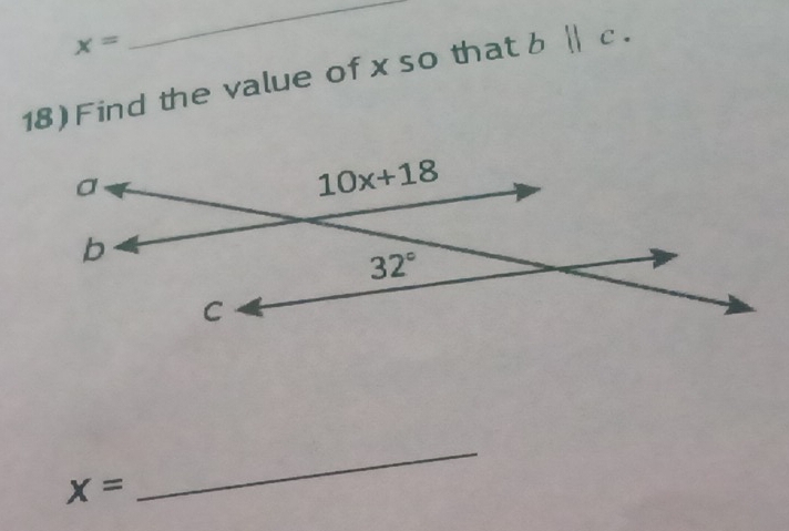 x=
_
18) Find the value of x so that b | c.
x=
_