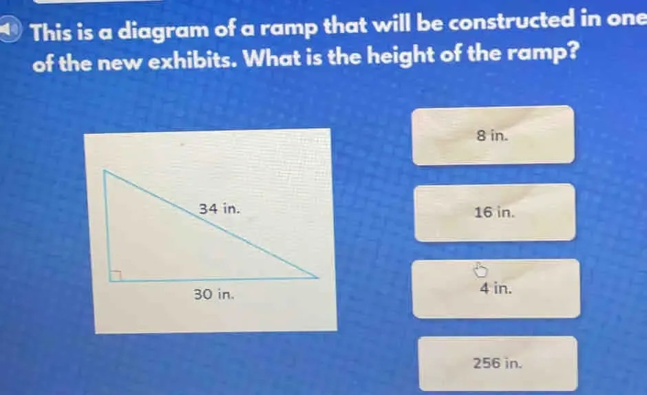 Solved: This is a diagram of a ramp that will be constructed in one of ...