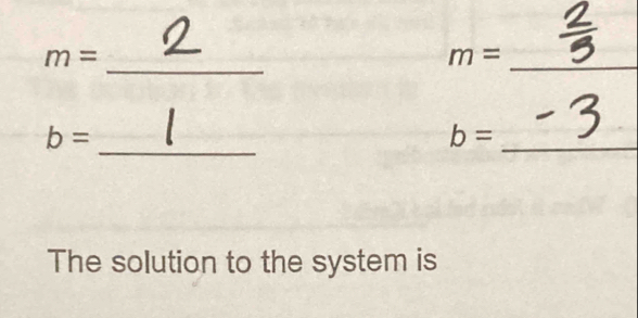 m=
_ m=
_
b=
_ b=
The solution to the system is