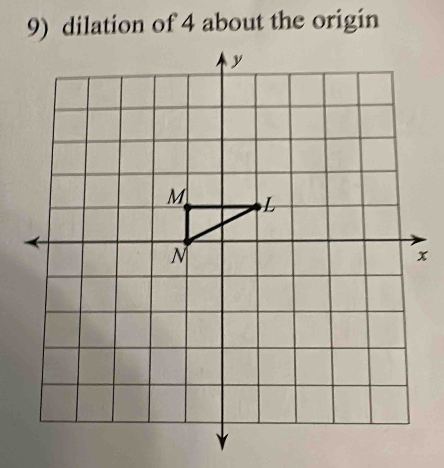 dilation of 4 about the origin