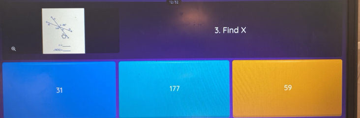 12/52
h30°
3. Find X
F= _
-400
_
31
177 59