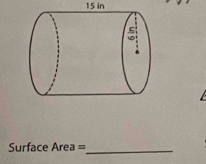 15 in
Surface Area=
_