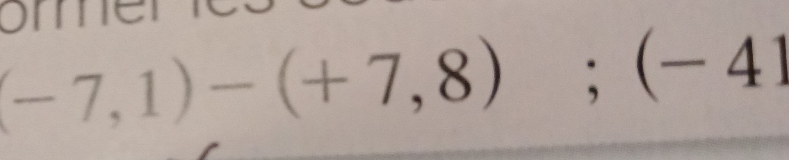 (-7,1)-(+7,8) ;(-41