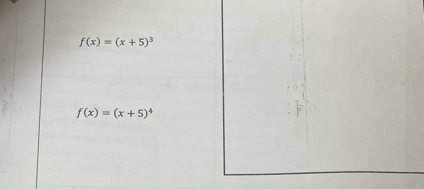 f(x)=(x+5)^3
f(x)=(x+5)^4