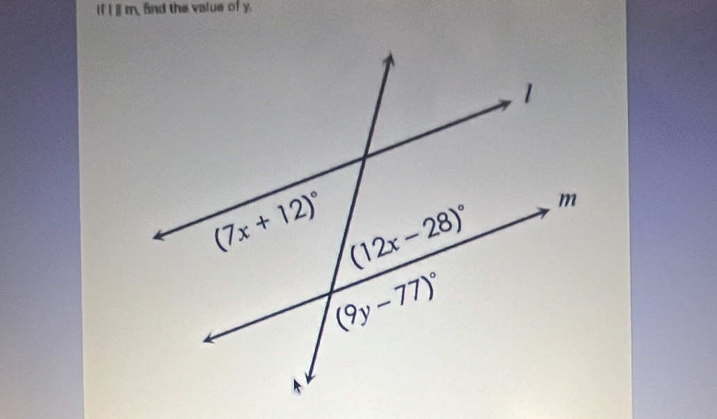 If I  m, find the value of y.