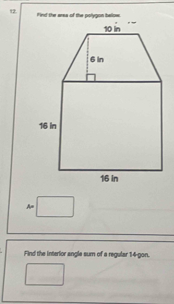 Find the interior angle sum of a regular 14 -gon.