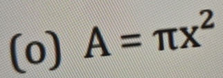 A=π x^2