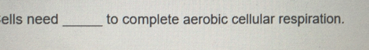 ells need _to complete aerobic cellular respiration.