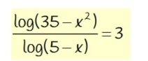  (log (35-x^2))/log (5-x) =3