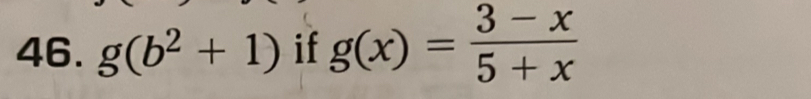 g(b^2+1) if g(x)= (3-x)/5+x 