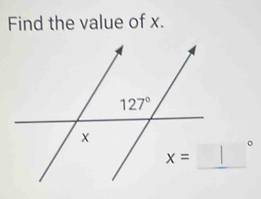 Find the value of x.
^a^(-)^-)