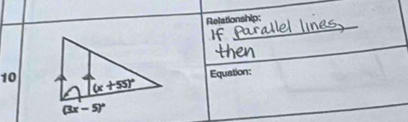 Relationship:
10
Equation: