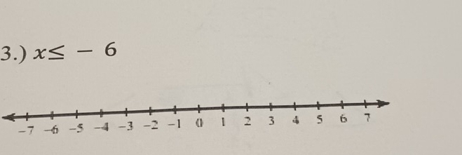 3.) x≤ -6