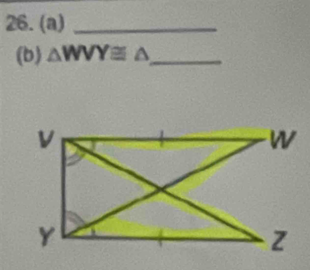 26.(a)_ 
(b) △ WVY≌ △ _