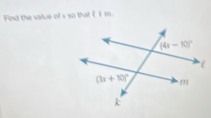 Find the value of x so that € I m.