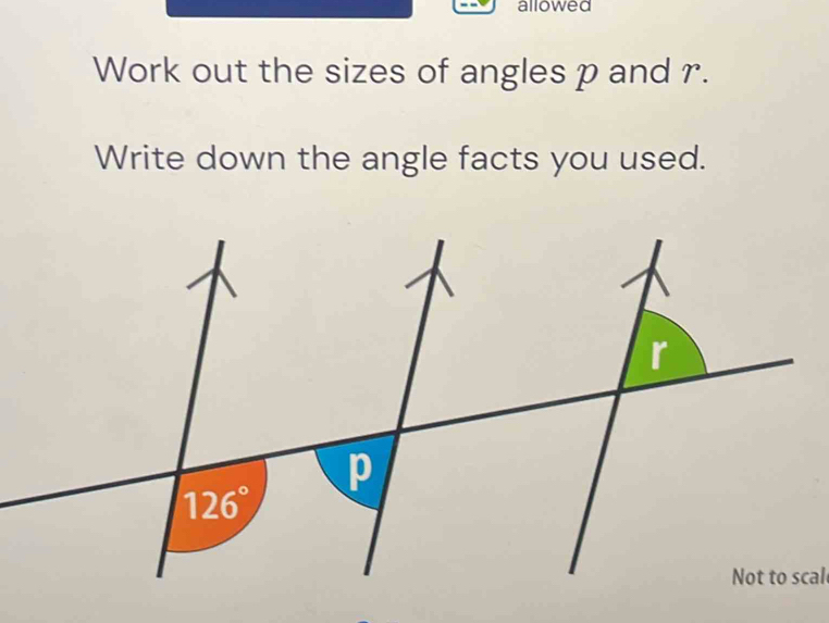 Solved: allowed Work out the sizes of angles p and r. Write down the ...