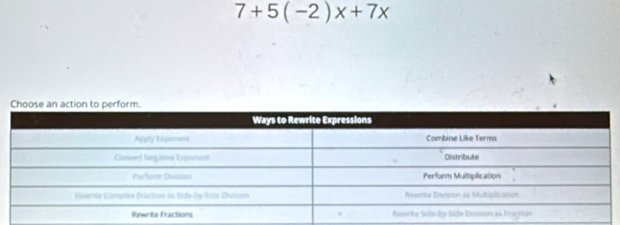 7+5(-2)x+7x