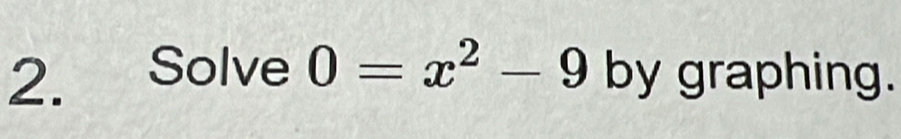 Solve 0=x^2-9 by graphing.