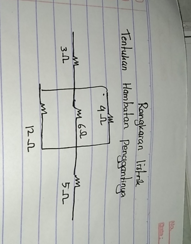 Rangkaian listrik 
Tenfuhan Hambatan penggantinga