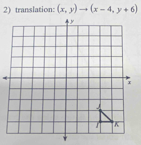 translation: (x,y)to (x-4,y+6)