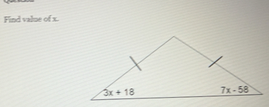 Find value of x.