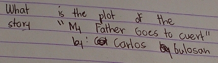 What is the plot of the 
story " My Father Goes to cvert" 
by: Carlos bulosan