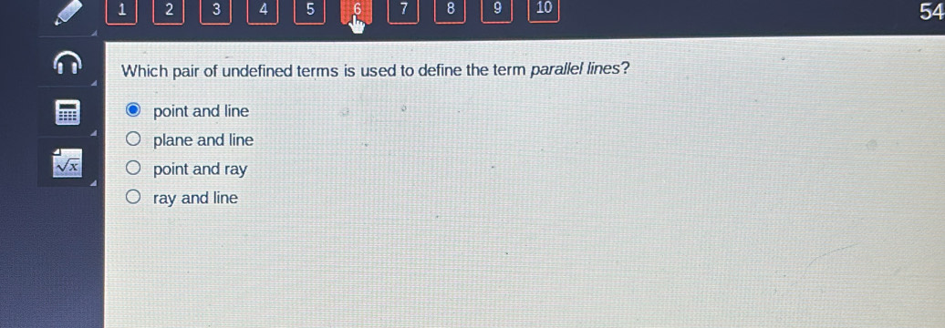 Solved: 1 2 3 4 5 6 7 8 9 10 54 Which pair of undefined terms is used ...