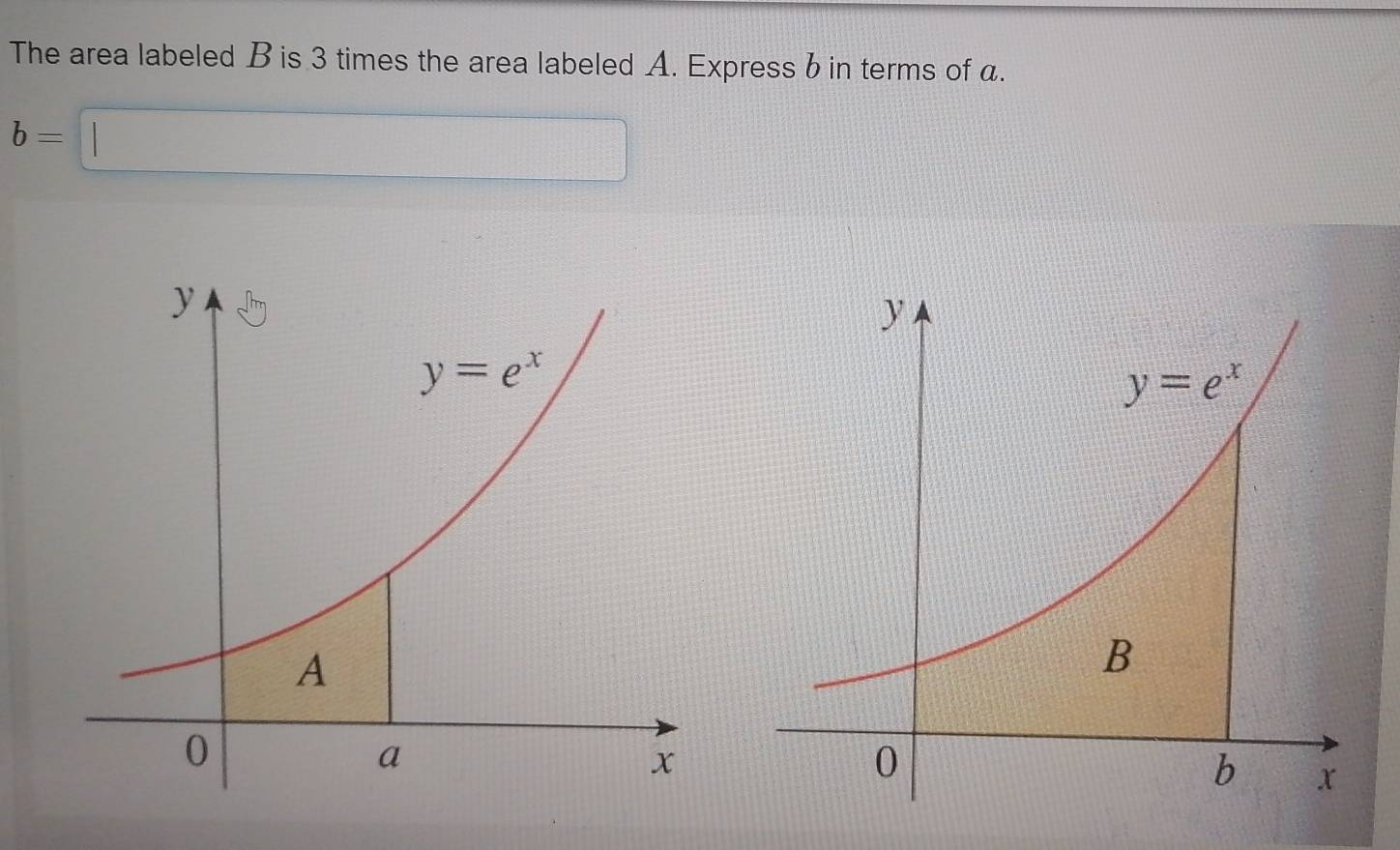 Solved: The area labeled B is 3 times the area labeled A. Express b in ...