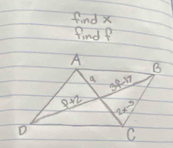 find x
find f