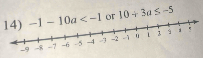 or 10+3a≤ -5