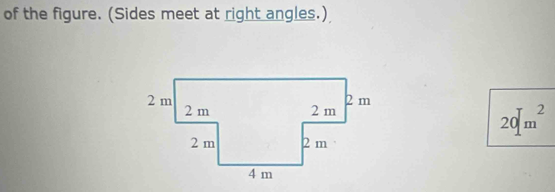 of the figure. (Sides meet at right angles.)
20m^2