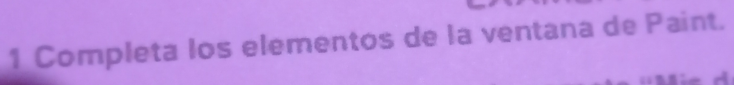 Completa los elementos de la ventana de Paint.