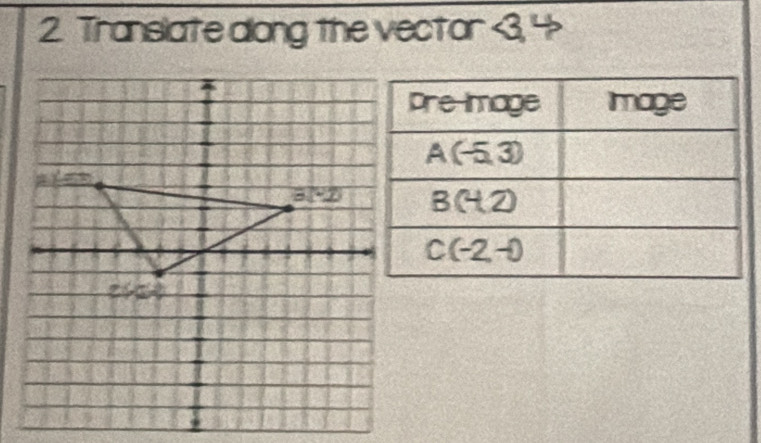 Translate dong the vector <3, 4>