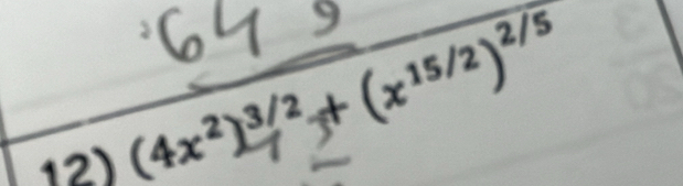 (4x²)³/² + (x15/2)²/5