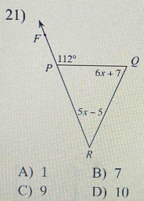 A) 1 B) 7
C) 9 D) 10