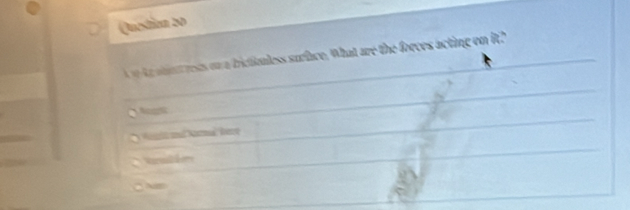 ten rests on a brictituless surface. What are the forces acting on it? 
` 
V i md ama Ve 
N