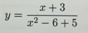 y= (x+3)/x^2-6+5 