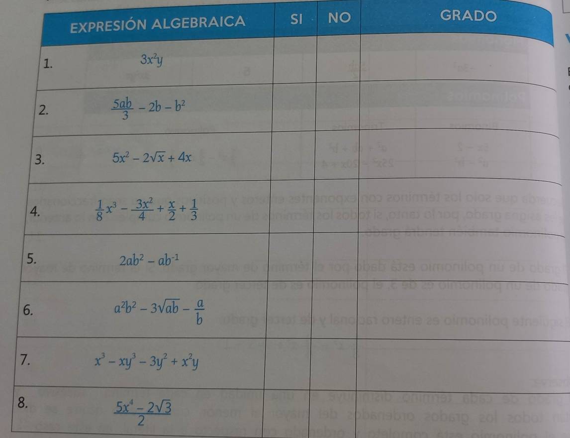 EBRAICA SI NO
GRADO
7
8