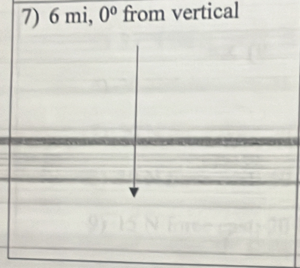 6 mi, 0° from vertical