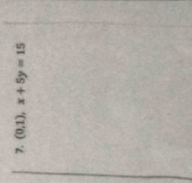 (0,1), x+5y=15