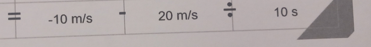 = -10 m/s 20 m/s
10 s